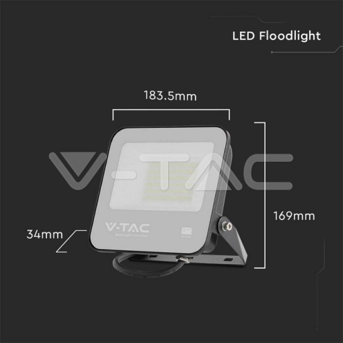 50W LED Прожектор SAMSUNG ЧИП черно тяло 4000К 135lm/W - изглед 7