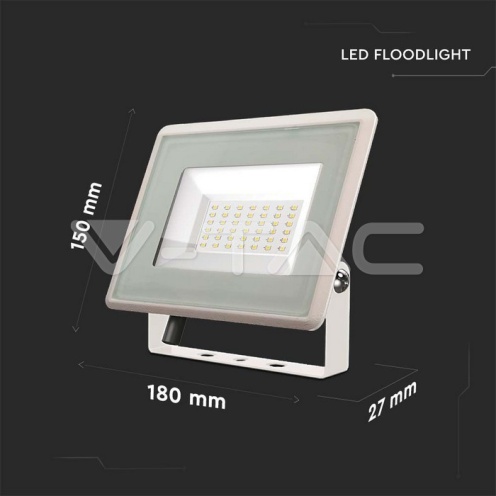 50W LED Прожектор Бяло Тяло 3000K - изглед 7