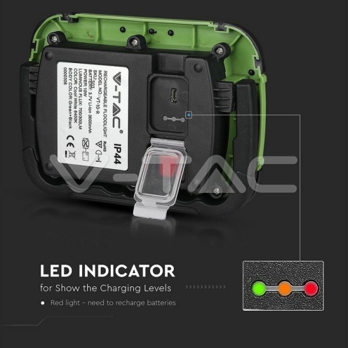 10W LED Прожектор SAMSUNG ЧИП Презаредим USB + SOS Функция IP44 4000K - изглед 6