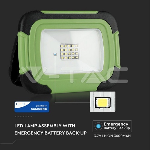 10W LED Прожектор SAMSUNG ЧИП Презаредим USB + SOS Функция IP44 4000K - изглед 5