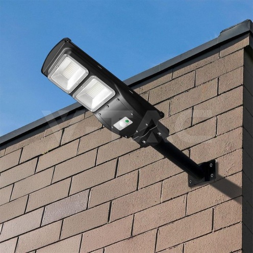 8W LED Соларна Улична Лампа Пластик 6000K Черно Тяло - изглед 3