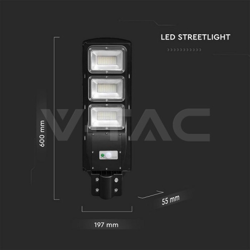 12W LED Соларна Улична Лампа Пластик 6000K Черно Тяло - изглед 2 - rZ commerce 12W LED Соларна Улична Лампа Пластик 6000K Черно Тяло - изглед 2