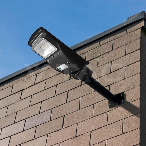6W LED Соларна Улична Лампа Пластик 6000K Черно Тяло - изглед 3