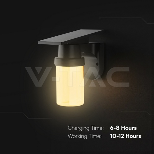 0.9W LED Соларна Стенна 3в1 Черно Тяло С Дистанционно - изглед 3