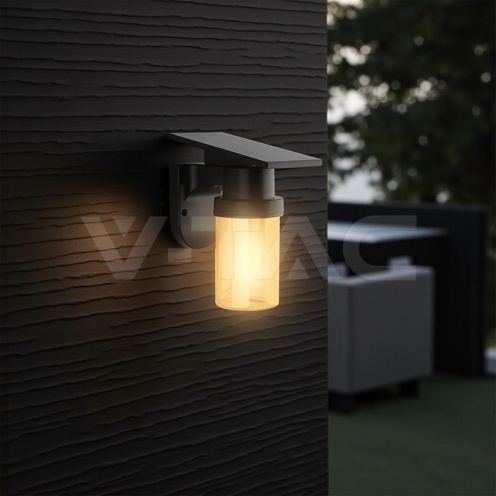 0.9W LED Соларна Стенна 3в1 Черно Тяло С Дистанционно - изглед 2