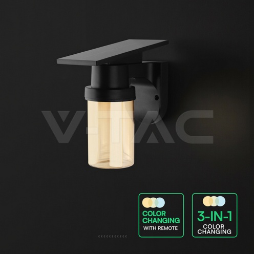 0.9W LED Соларна Стенна 3в1 Черно Тяло С Дистанционно - изглед 7