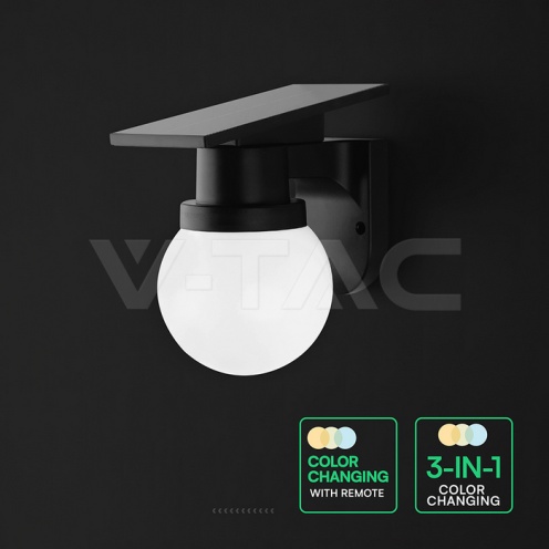 0.9W LED Соларна Стенна 3в1 Черно Тяло IP54 С Дистанционно - изглед 7 - rZ commerce 0.9W LED Соларна Стенна 3в1 Черно Тяло IP54 С Дистанционно - изглед 7