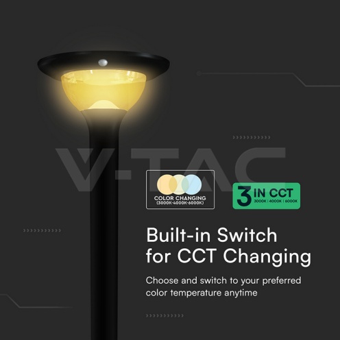 15W LED Соларна Градинско Тяло За Колче 12000mAh 3.2V CCT: 3IN1 Черно Тяло - изглед 12 - rZ commerce 15W LED Соларна Градинско Тяло За Колче 12000mAh 3.2V CCT: 3IN1 Черно Тяло - изглед 12