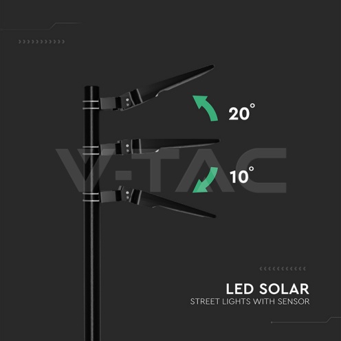 20W LED Соларна Улична Лампа 5400mAh CCT:3IN1 Черно Тяло - изглед 2 - rZ commerce 20W LED Соларна Улична Лампа 5400mAh CCT:3IN1 Черно Тяло - изглед 2