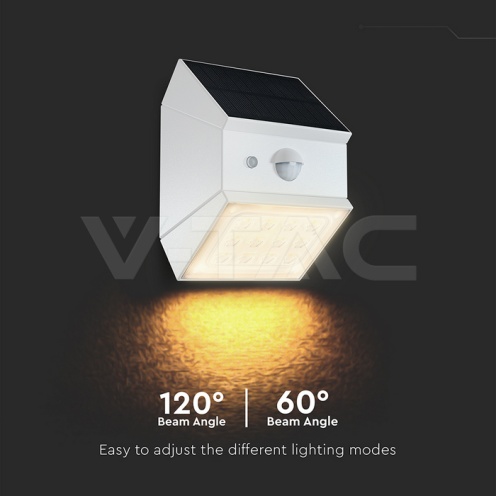 2.5W LED Соларна Стенна Със Сензор 1200mAh 3.7V CCT:3IN1 Бяло Тяло - изглед 16 - rZ commerce 2.5W LED Соларна Стенна Със Сензор 1200mAh 3.7V CCT:3IN1 Бяло Тяло - изглед 16