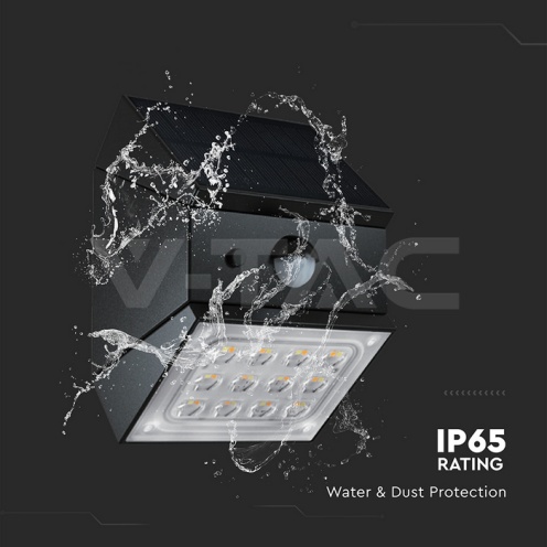 2.5W LED Соларна Стенна Със Сензор 1200mAh 3.7V CCT:3IN1 Черно Тяло - изглед 6 - rZ commerce 2.5W LED Соларна Стенна Със Сензор 1200mAh 3.7V CCT:3IN1 Черно Тяло - изглед 6