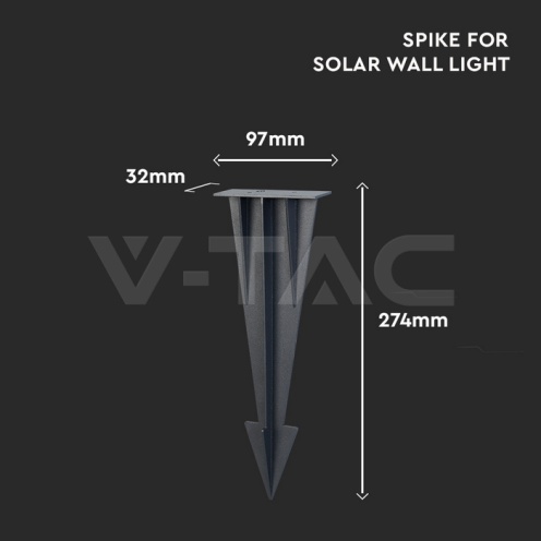 Колче За Соларна Лампа 100*35*274MM Черно Тяло - изглед 2 - rZ commerce Колче За Соларна Лампа 100*35*274MM Черно Тяло - изглед 2