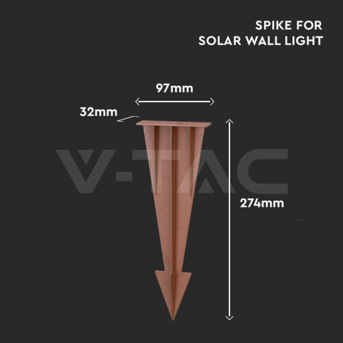 Колче За Соларна Лампа 100*35*274MM Кафяво Тяло - изглед 2