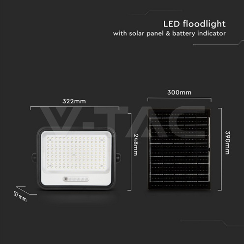 300W LED Соларен Прожектор 2000K-8000K Черно Тяло - изглед 4 - rZ commerce 300W LED Соларен Прожектор 2000K-8000K Черно Тяло - изглед 4