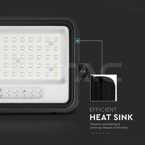 100W LED Соларен Прожектор 2000K-8000K Черно Тяло - изглед 10