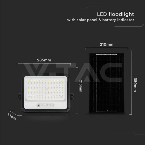 200W LED Соларен Прожектор 2000K-8000K Черно Тяло - изглед 4 - rZ commerce 200W LED Соларен Прожектор 2000K-8000K Черно Тяло - изглед 4