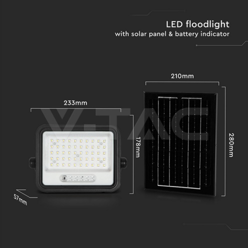 100W LED Соларен Прожектор 2000K-8000K Черно Тяло - изглед 4