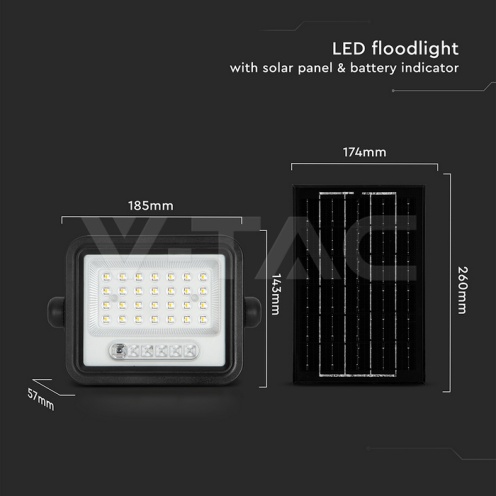 50W LED Соларен Прожектор 2000K-8000K Черно Тяло - изглед 4 - rZ commerce 50W LED Соларен Прожектор 2000K-8000K Черно Тяло - изглед 4