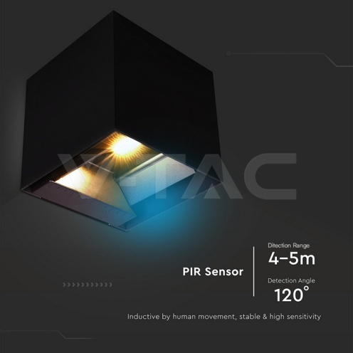 9W LED Соларна Стенна Лампа с Батерия 3.7V 3 в 1 Черно Тяло IP65 - изглед 12