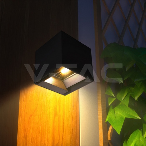 9W LED Соларна Стенна Лампа с Батерия 3.7V 3 в 1 Черно Тяло IP65 - изглед 3
