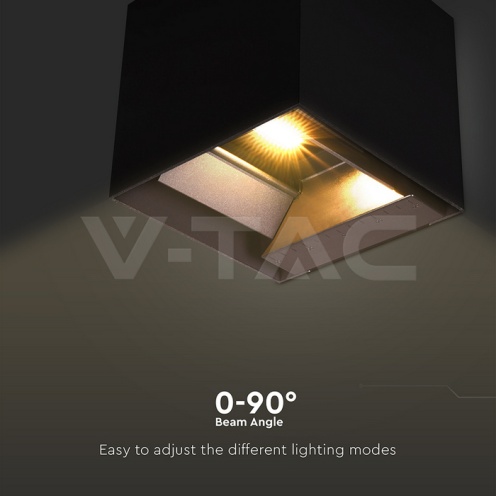 9W LED Соларна Стенна Лампа с Батерия 3.7V 3 в 1 Черно Тяло IP65 - изглед 8