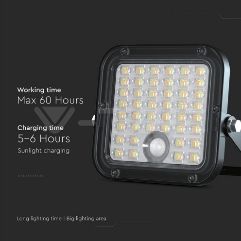 10W LED Соларен Прожектор LiFePo Батерия 3.7V Черен CCT 4000K + 6000K - изглед 16 - rZ commerce 10W LED Соларен Прожектор LiFePo Батерия 3.7V Черен CCT 4000K + 6000K - изглед 16