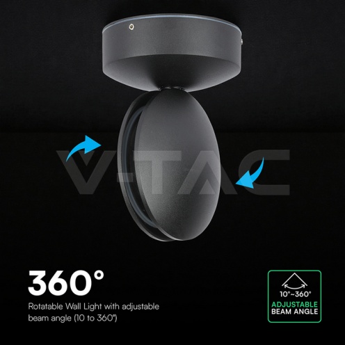 6W Стенна Лампа Черно Тяло 4000К IP65 - изглед 5