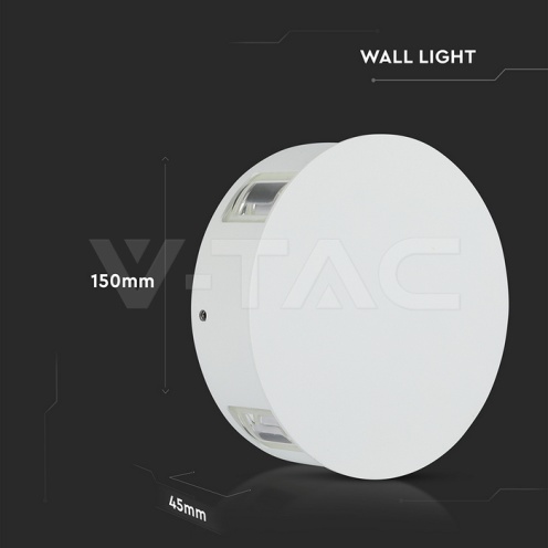 4W Стенна Лампа Бяло Тяло 3000К IP65 - изглед 2