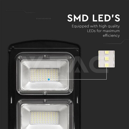 8W LED Соларна Улична Лампа Пластик 6000K Черно Тяло - изглед 10