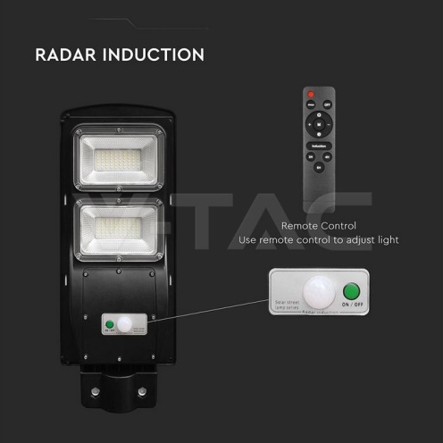 8W LED Соларна Улична Лампа Пластик 6000K Черно Тяло - изглед 12