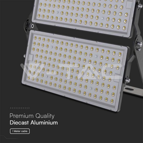 500W LED Прожектор С Кабел (1M) 6500K Черно Тяло IP65 120LM/W - изглед 8