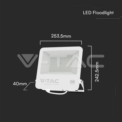 100W LED Прожектор SAMSUNG Чип 1м Кабел Бяло Тяло 6400K - изглед 7 - rZ commerce 100W LED Прожектор SAMSUNG Чип 1м Кабел Бяло Тяло 6400K - изглед 7