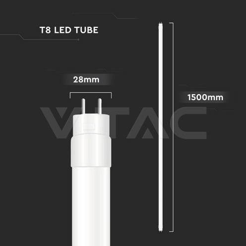 LED Пура T8 24W 150 см Nano Пластик 4000K Неротационна - изглед 6