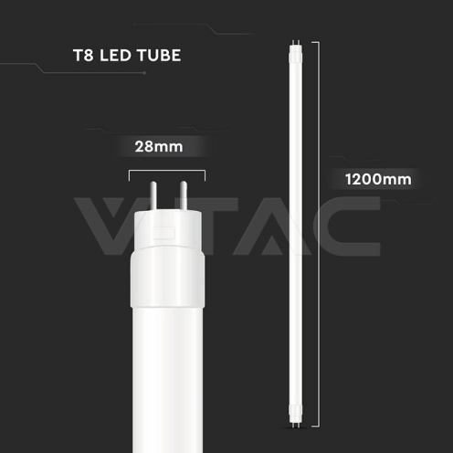 LED Пура T8 16.5W 120 см Nano Пластик 3000K Неротационна - изглед 6