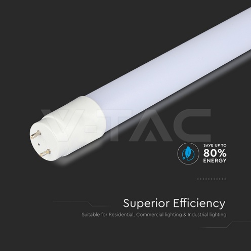 LED Пура T8 16.5W 120 см Nano Пластик 3000K Неротационна - изглед 5