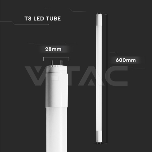 LED Пура T8 7.5W 60 см Nano Пластик 3000K - изглед 6