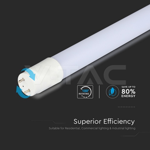 LED Пура T8 7.5W 60 см Nano Пластик 3000K - изглед 5