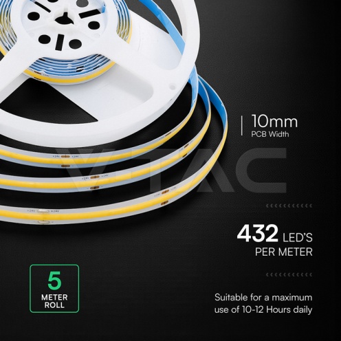 LED COB Лента 24V IP20 6500K 421LEDs 10W/м. - изглед 2 - rZ commerce LED COB Лента 24V IP20 6500K 421LEDs 10W/м. - изглед 2