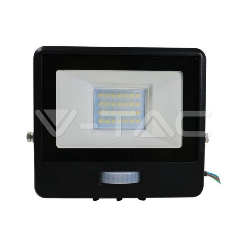 20W LED Прожектор PIR Сензор SAMSUNG ЧИП Черно Тяло 4000К 1М Кабел - изглед 5