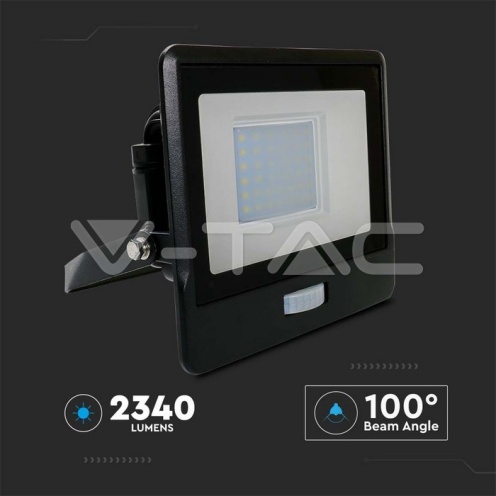 30W LED Прожектор PIR Сензор SAMSUNG ЧИП Черно Тяло 4000К - изглед 2 - rZ commerce 30W LED Прожектор PIR Сензор SAMSUNG ЧИП Черно Тяло 4000К - изглед 2
