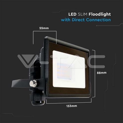 10W LED Прожектор SAMSUNG ЧИП Черно Тяло 4000К - изглед 3