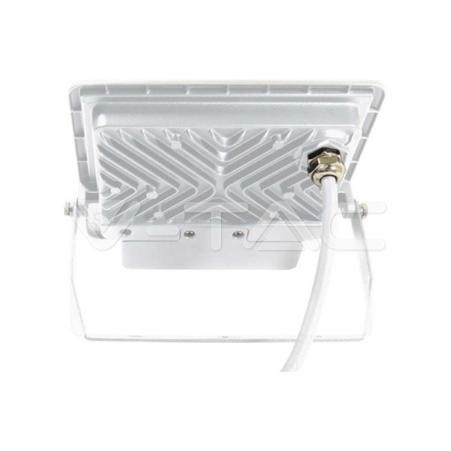 50W LED Прожектор PIR Сензор SAMSUNG ЧИП Бяло Тяло 4000К 1М Кабел - изглед 4