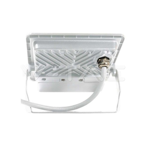 20W LED Прожектор PIR Сензор SAMSUNG ЧИП Бяло Тяло 4000К 1М Кабел - изглед 4