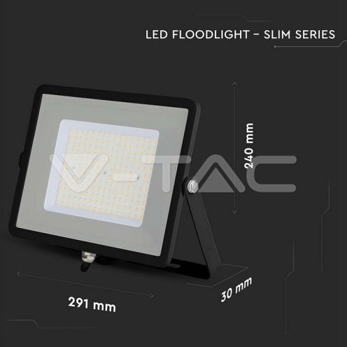 100W LED Прожектор SAMSUNG ЧИП G2 SMD SLIM Черно Тяло 4000К 120LM/W - изглед 4 - rZ commerce 100W LED Прожектор SAMSUNG ЧИП G2 SMD SLIM Черно Тяло 4000К 120LM/W - изглед 4