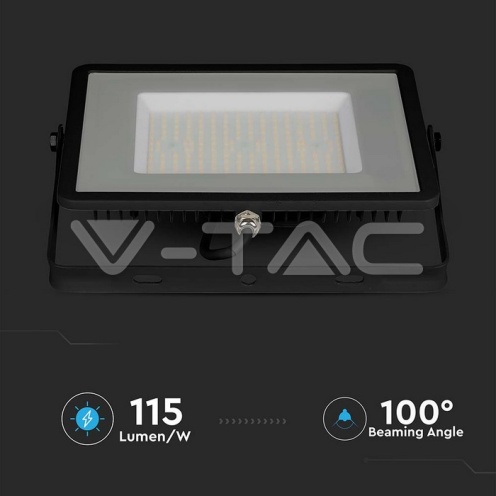 100W LED Прожектор SAMSUNG ЧИП G2 SMD SLIM Черно Тяло 4000К 120LM/W - изглед 3 - rZ commerce 100W LED Прожектор SAMSUNG ЧИП G2 SMD SLIM Черно Тяло 4000К 120LM/W - изглед 3