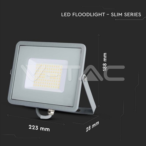 50W LED Прожектор SAMSUNG ЧИП SMD G2 SLIM Сиво Тяло 4000К - изглед 4 - rZ commerce 50W LED Прожектор SAMSUNG ЧИП SMD G2 SLIM Сиво Тяло 4000К - изглед 4