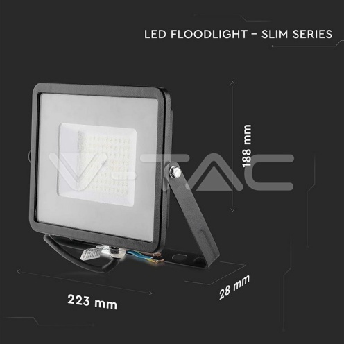 50W LED Прожектор SAMSUNG ЧИП SMD G2 SLIM Черно Тяло 4000К - изглед 3 - rZ commerce 50W LED Прожектор SAMSUNG ЧИП SMD G2 SLIM Черно Тяло 4000К - изглед 3