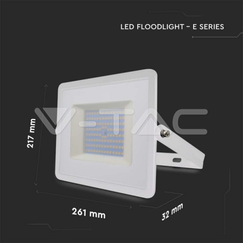 100W LED Прожектор Е-Series G2 Бяло Тяло 3000K - изглед 7