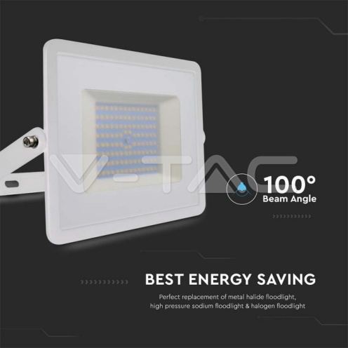 100W LED Прожектор Е-Series G2 Бяло Тяло 3000K - изглед 4