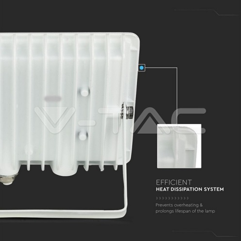 50W LED Прожектор Е-Series G2 Бяло Тяло 4000K - изглед 3